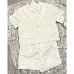Baby Boy Christening Baptism Outfit White Size 9-12 Months Made In USA